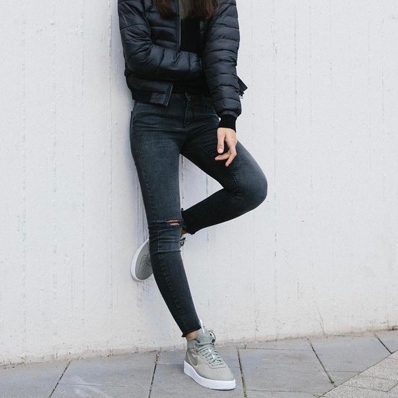 Nike Taupe Leather Air Force 1 UltraForce Sneakers - Picture 2 of 6